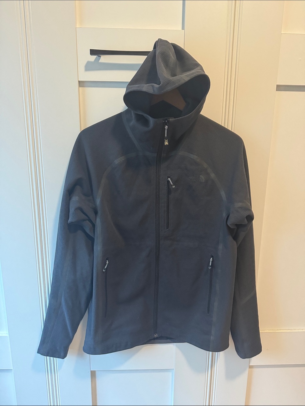 Men's North Face Summit Series Radish Hooded Hard Face Fleece- Dark Gray